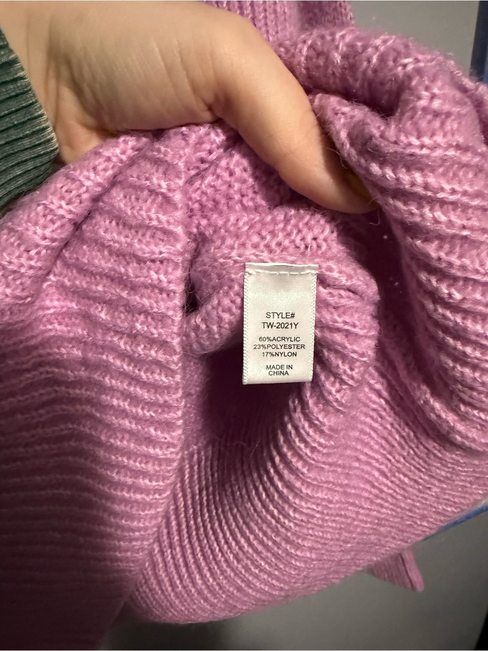 Zenana Bright Mauve Rib-Knit Mock Neck Sweater - Picture 5 of 5